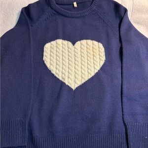 Navy Blue Heart Sweater